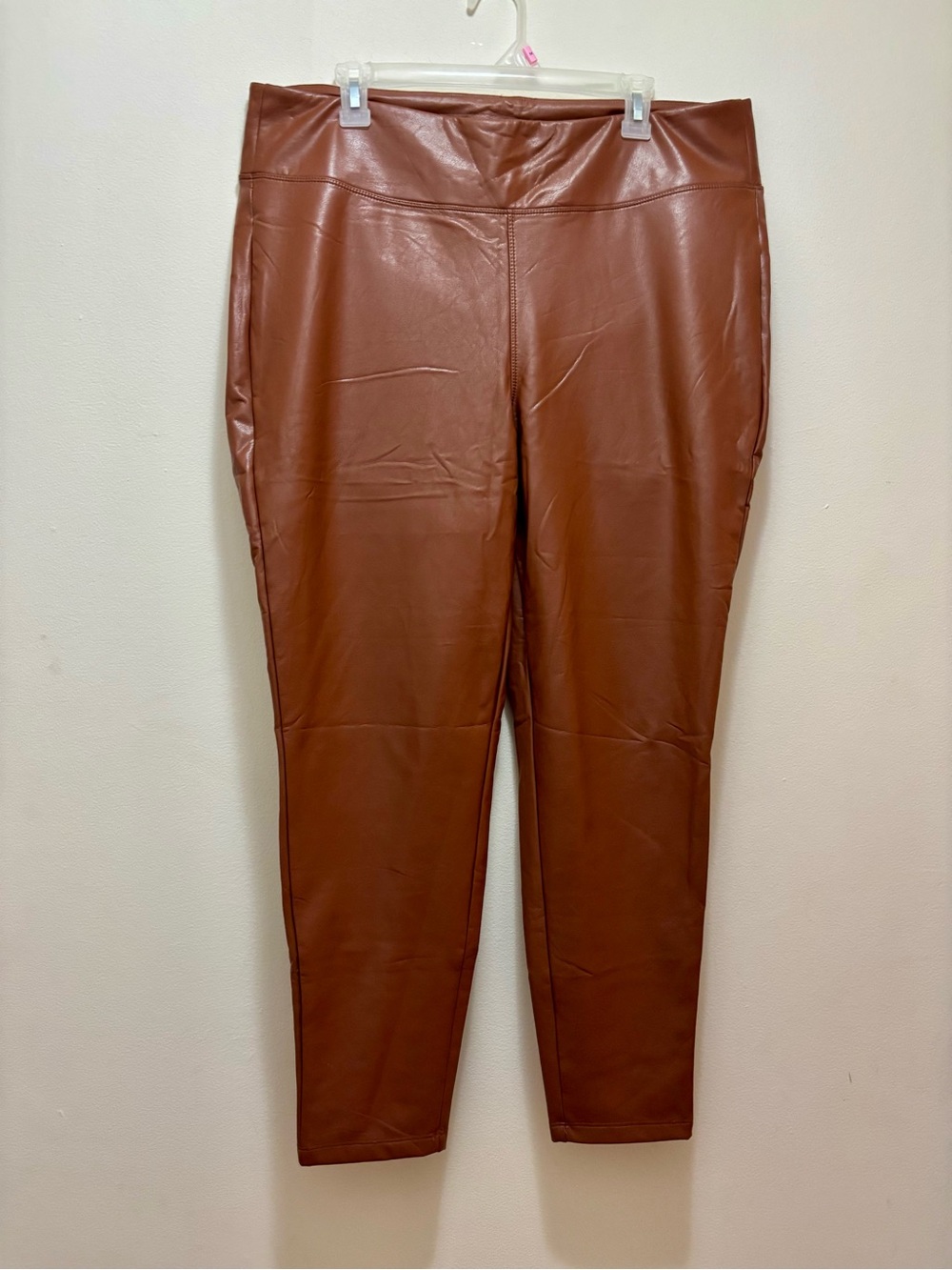 one 5 one Brown Faux Leather Pants